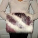 Faux Fur Handwarmer - Purple Pink Muff with Silver Look Chain Strap