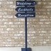FREE-STANDING Custom Wedding Signs on 4ft Stake WITH BASE