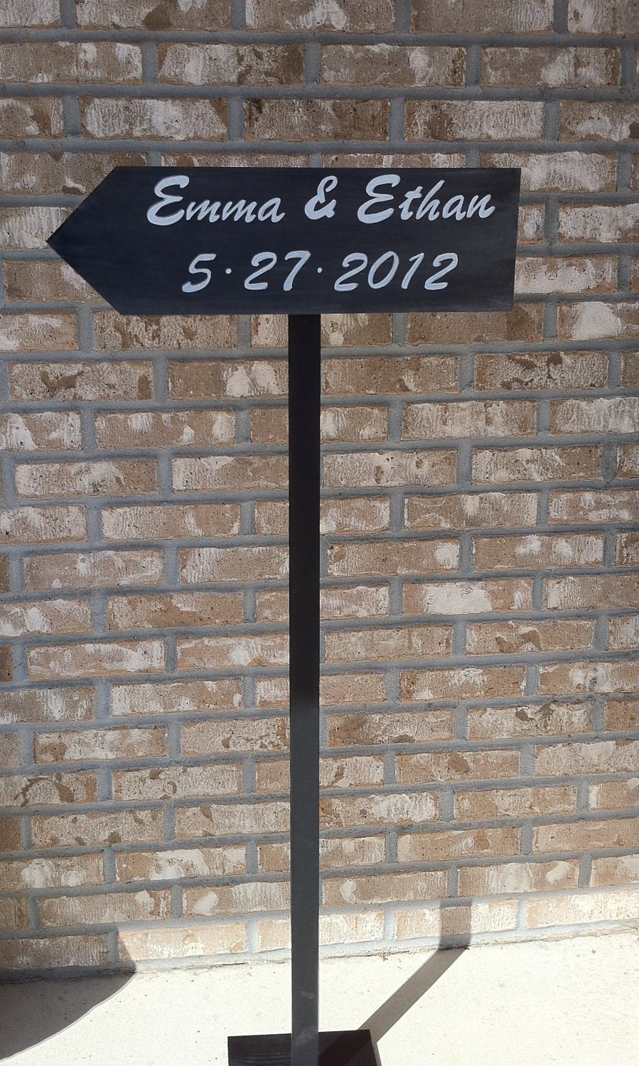Personalized Free standing Wedding Directional wood Sign on