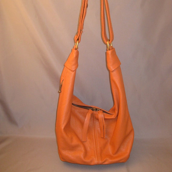 Leather Shoulder Bag Crossbody Slouch Hobo by karengunnadesigns