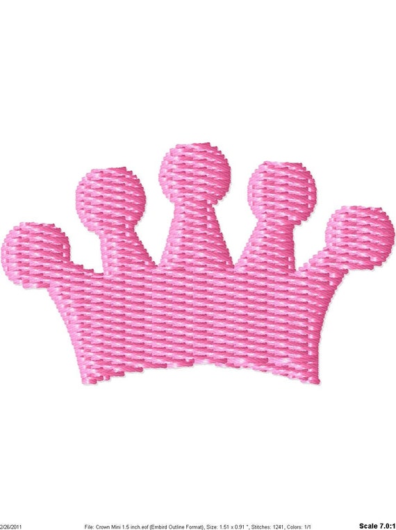 Princess Crown 2 Machine Embroidery Mini Design