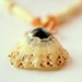 Shell jewelry, shell necklace, Carved bone beads Hammered copper African jewelry Cream brown Natural shell jewelry, for her
