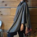 60s couture parisian ashen grey suede cape