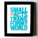 LINOCUT PRINT - Howard Zinn quote - light blue motivational typography letterpress poster 8x10