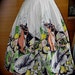 LB Adorable Vintage 40s 50s Novelty Fruit Wine Guitar Print Cotton Full Swing Skirt S 24 - on sale..special price