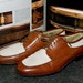 Vintage Brown and cream Two Tone ROCKABILLY Shoes Mens 8 -on sale-