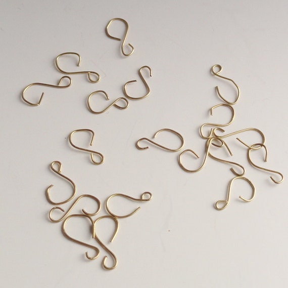 Miniature Ornament Hooks Brass S Hooks Tiny