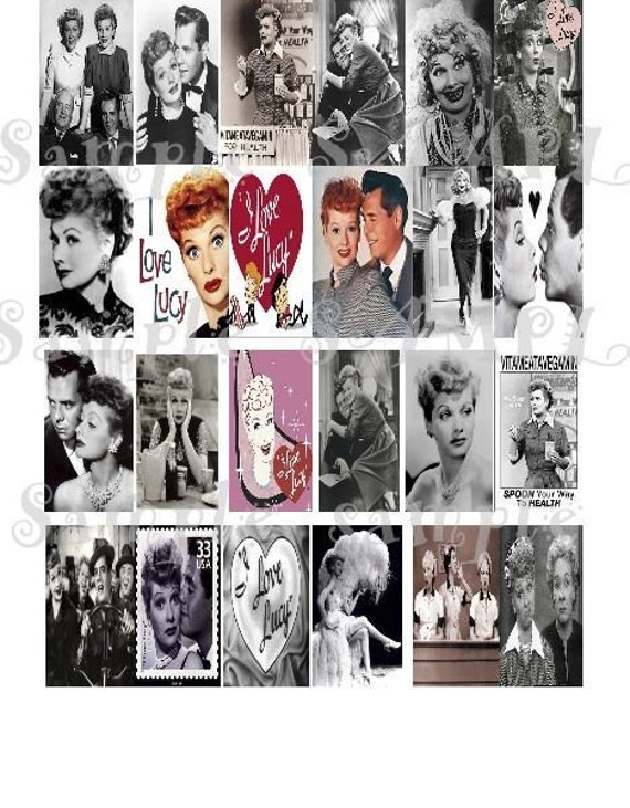 I Love Lucy Domino Size Digital Collage Sheet 2116