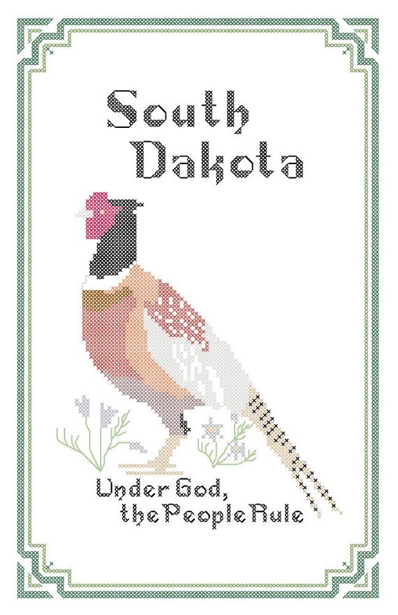 South Dakota State Bird Flower and Motto Cross by robinsdesign South Dakota State Bird Flower and Motto Cross by robinsdesign