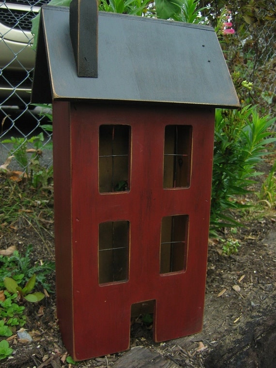 Primitive Wooden Lighted Saltbox House Overtheridgeprims