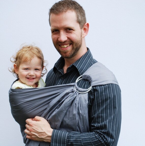 Baby Carrier Sling Daddy Ring Sling Pewter Gray Superwide