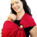 Baby Carrier Ring Sling LINEN Cherry Red Superwide Pleated - Many Colors/Styles in my Shop - Ready to Ship in Tall length
