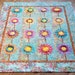 SALE, 25% off, coupon code "sellingallquilts" Quilt Wall Art Daisies Do Tell (turquoise) 44 X 54