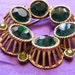 Vintage Brooch Green Rhinestone Circle