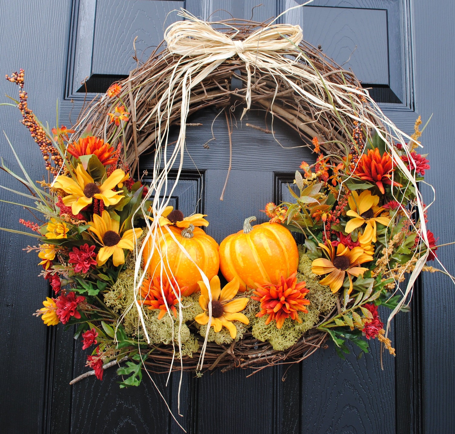 Fall Wreath for Front Door-Pumpkin Patch