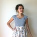 RESERVED Striped Floral Mini Dress With Bow Sz S / M Rusty Cuts
