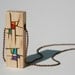 Unique wood pendant, Wearable abstract art, Affordable handmade jewelry, Rainbow colors