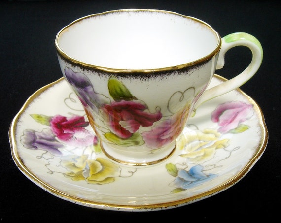 sweet pea salisbury fine bone china cup and saucer