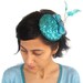 Teal Cocktail Hat Sequined Fascinator Sparkle Hair Charm OOAK Bespoke Unique Glam Derby Bridal Head Piece Feather Bridal Mini Hat