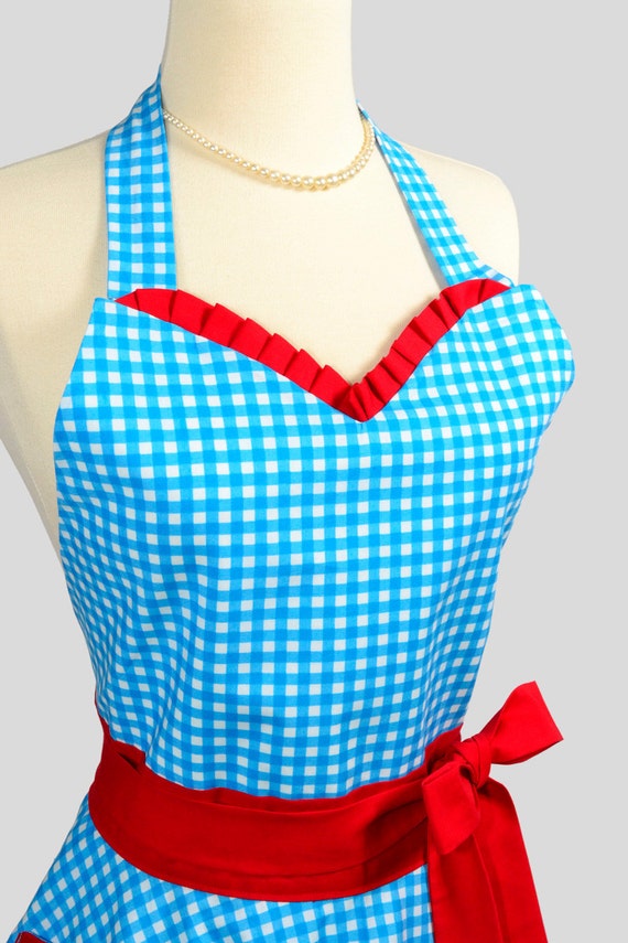 Sweetheart Retro Apron Sexy Kitchen Apron In Adorable Blue