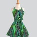 Sweetheart Retro Apron , Sexy Retro Kitchen Apron A Little On The Wild Side Green Yellow Black Aqua White Animal Print