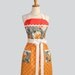 Womens Bib Full Apron / Retro Handmade Kitchen Apron in Flea Market Fancy Perfect for Personalization