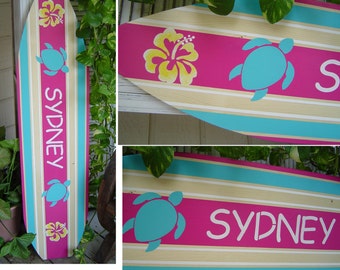 4 FOOT Surfboard Hawaiian wall art decor Room Decor. Headboard. / Surfboard Wall Hanging Decor