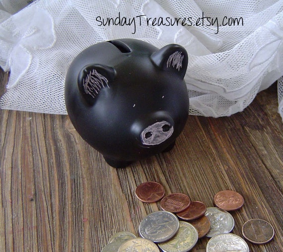 Pig Piggy Bank CHALKBOARD Decor. Kids. by SundayTreasures on Etsy