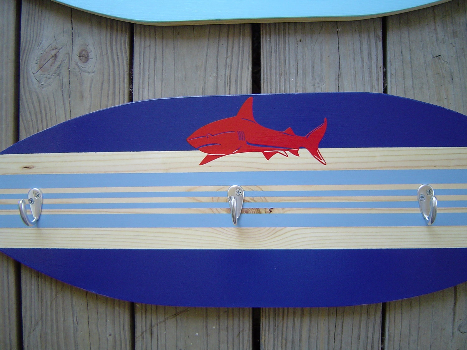 27 inch SHARK SURFBOARD HoOK RaCk for towels by SundayTreasures