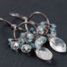 Moonstone Cluster Earrings, Handmade Sterling Silver Earrings with London Topaz and Moonstone, Blue Gray, aubepine