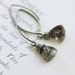 July Sale - Black Rutilated Quartz Earrings Sterling Silver, Long Wire Wrap Gemstone Earrings
