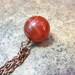Agate Pendant Necklace. Chunky Gemstone Pendant. Natural Gemstone. Minimalist. Simple. Autumn Fashion. Long Antiqued Copper Chain
