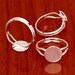 30pcs silver white brass base free nickel adjustable ring blanks base with 10mm round flat pad