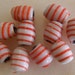Vintage White with Red Striped Glass Beads