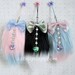 Customize Your Own Fluffy Mini Faux Fur Fox Tail Charm with Sparkling Heart Gem In Any Pink Blue Lavender Black White Combo Fairy Kei