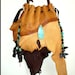 Deerskin Purse, Bears Carved of Stone, Turquoise stones, Hand sewn.