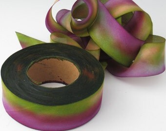 A Hanah Hand Dyed Silk Ribbon ,Hand Dyed Silk Ribbon, bias-cut 1 inch wide