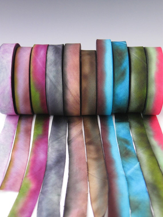 Hand dyed silk ribbon for embroidery