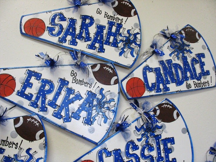 Cheerleading gift personalized megaphone wall decor by TWOPINKDOTS