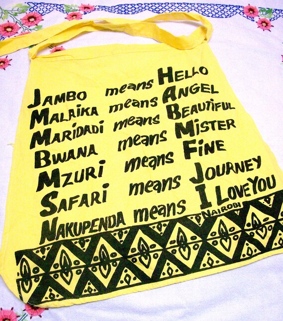 Vintage Apron Nairobi Kenya Swahili Words & English