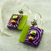 Raspberry Butterfly Dichroic Earrings