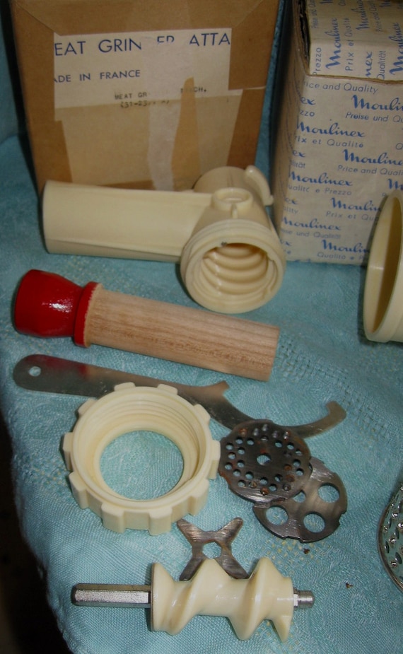 Vintage Moulinex Red & White Food Processor Meat Grinder