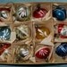 Antique Christmas Glass Ornaments Stripes & Snow