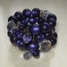 Vintage Purple Bracelet Glass & Lucite Wire Wrap