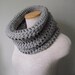 Crochet Cowl in Dallas Grey - Grey Heather - Silver Gray - Ash