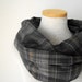 Infinity Scarf Plaid Flannel Cotton Cowl in Brown Black and Grey - Unisex