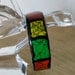 Rasta red, yellow, green and black faux stone cuff bracelet of Polymer Clay