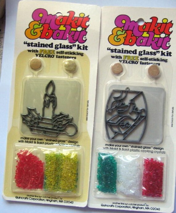 Vintage Makit Bakit Stained Glass Christmas Kit Unopened