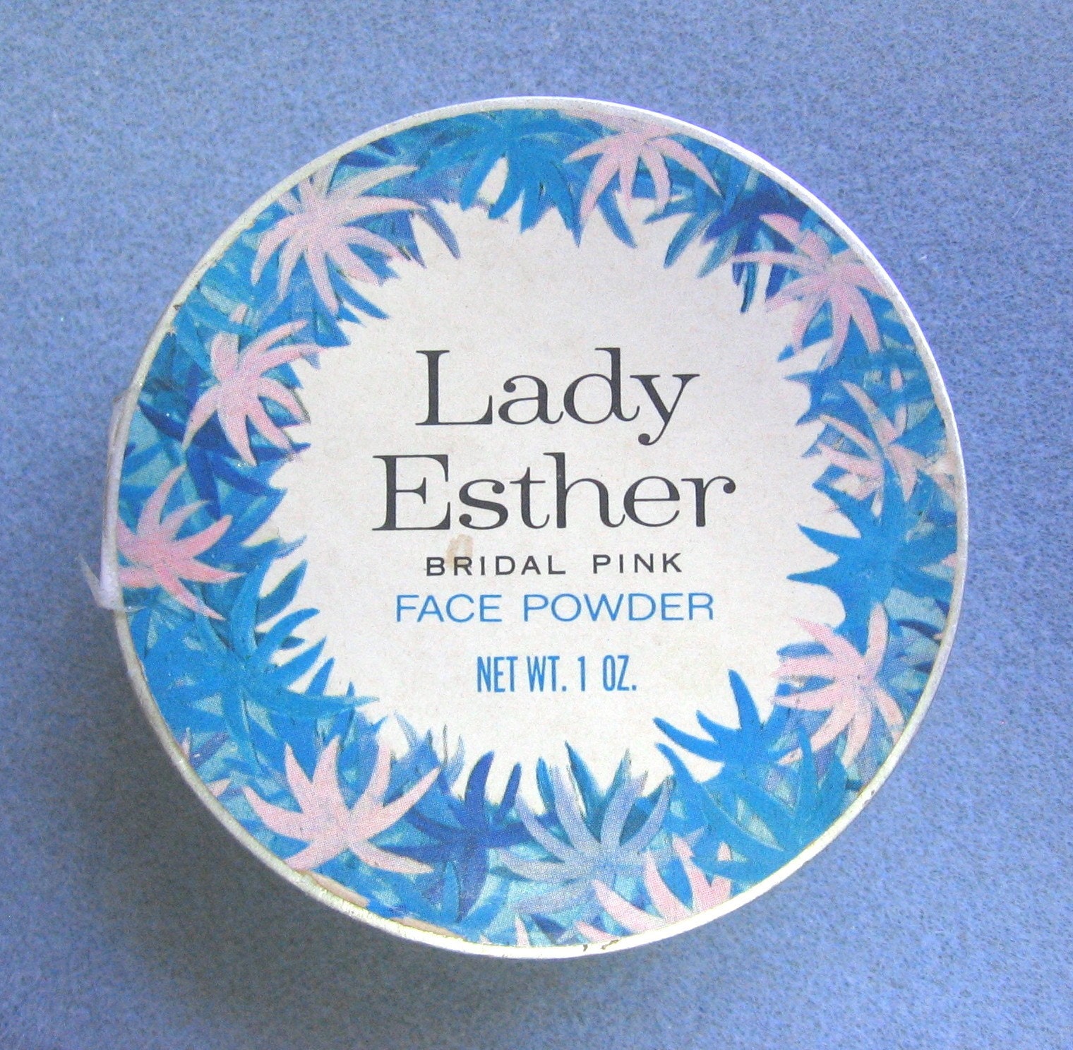 Vintage Lady Esther Bridal Pink Face Powder Compact Box