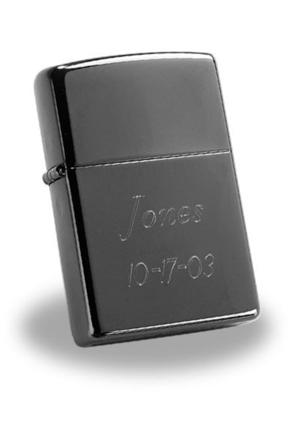 Engraved Black Ice Zippo Lighter by Jackglass on Etsy